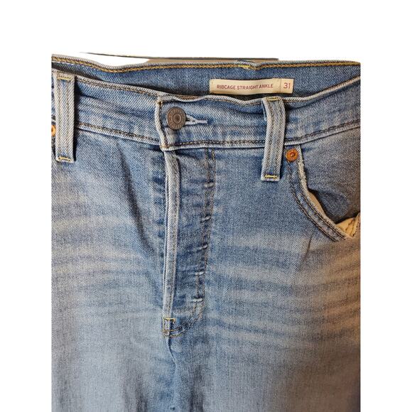 Levi's Rib Cage Straight Ankle 30x27 Medium Wash Jeans, NWT - Picture 2 of 7